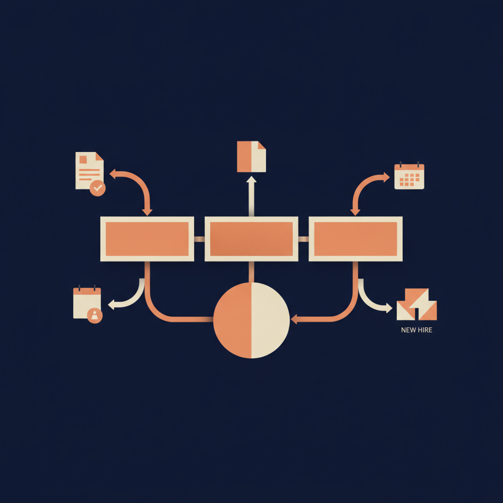 Editorial illustration for new hire meeting load review