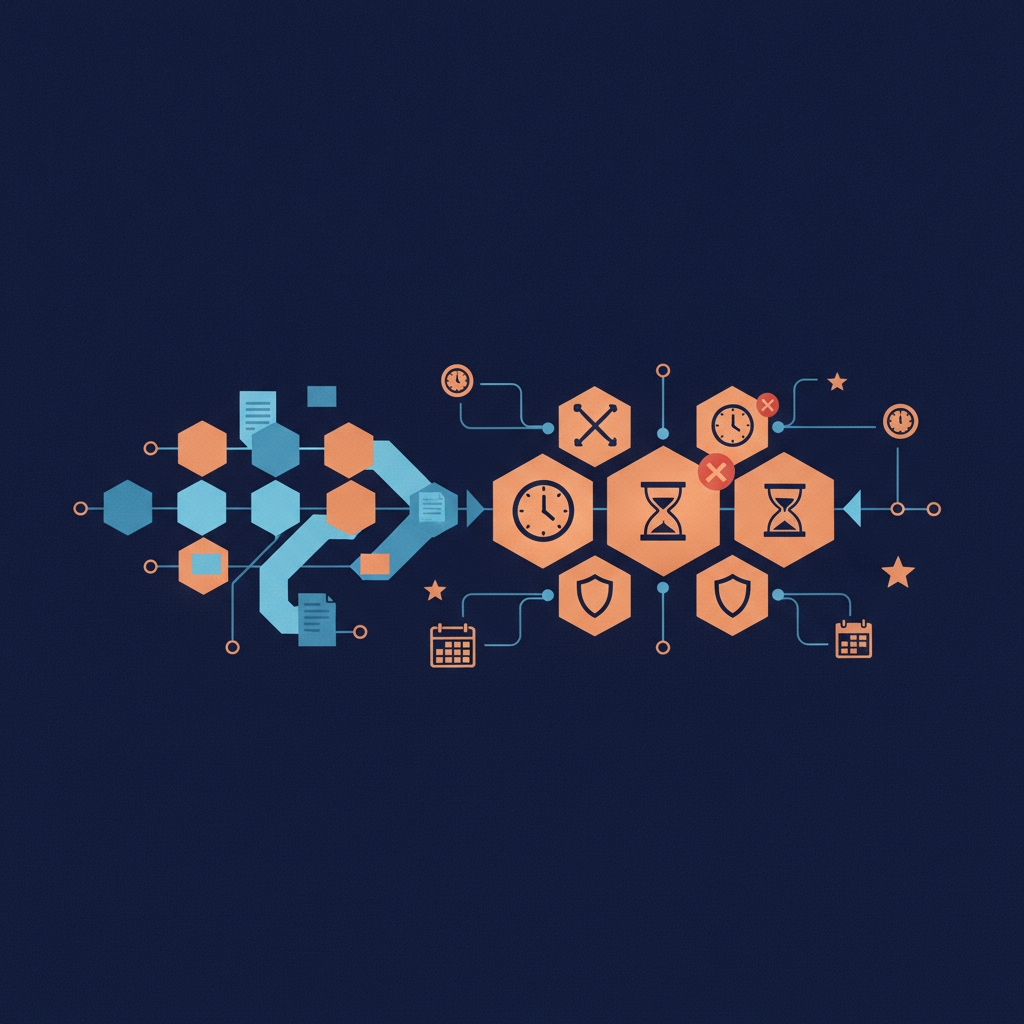 Editorial illustration for onboarding approval bottleneck review