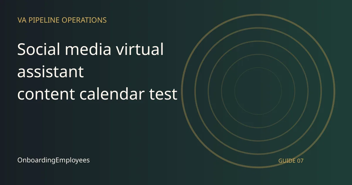 A practical social media virtual assistant content calendar test guide for remote teams