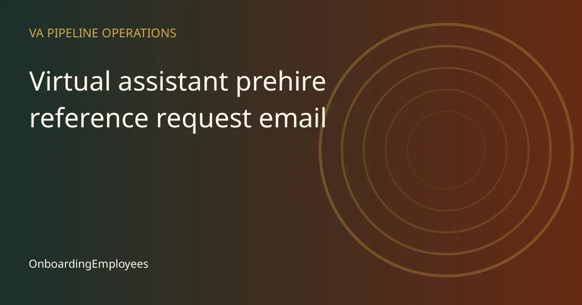 A practical virtual assistant reference request email workflow