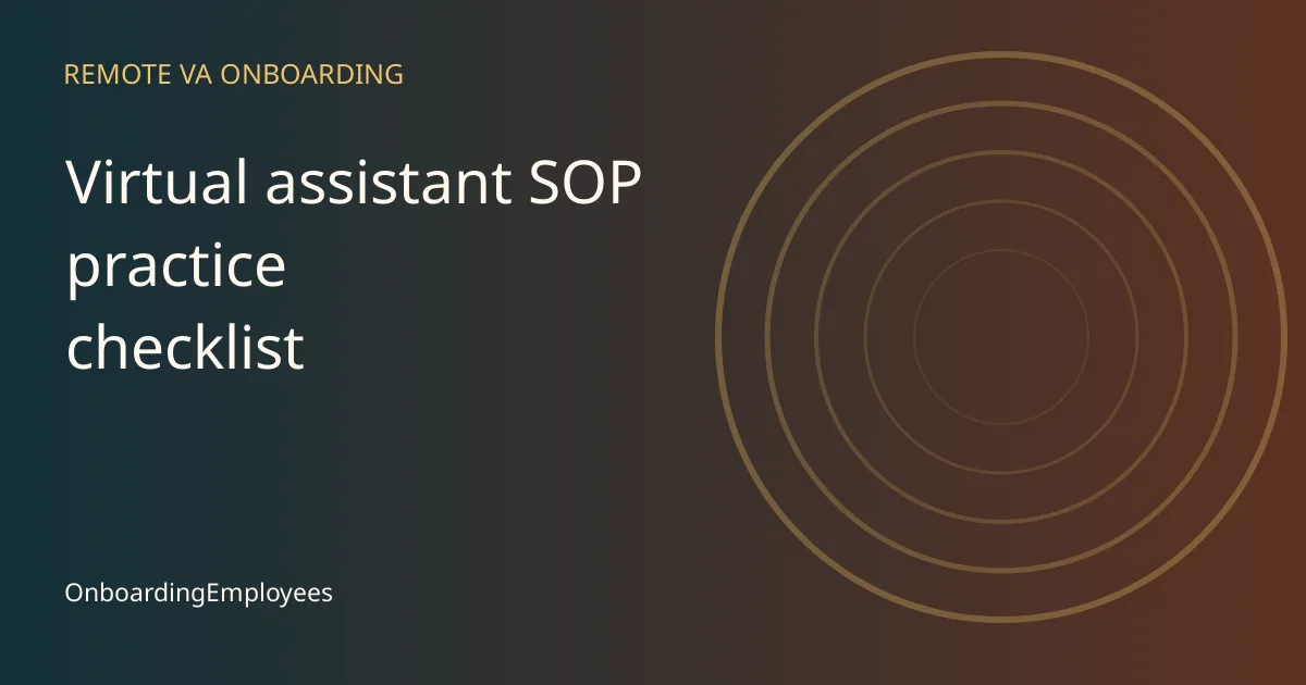 A practical virtual assistant SOP practice checklist workflow